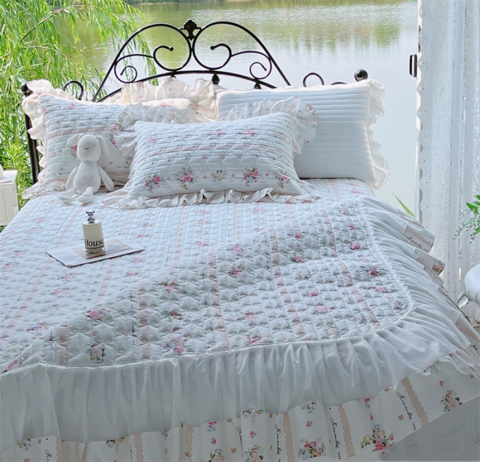 91家纺网 家纺一手货源 找家纺 菊上 2023秋冬新款欧根纱系列单品床盖 艾莎