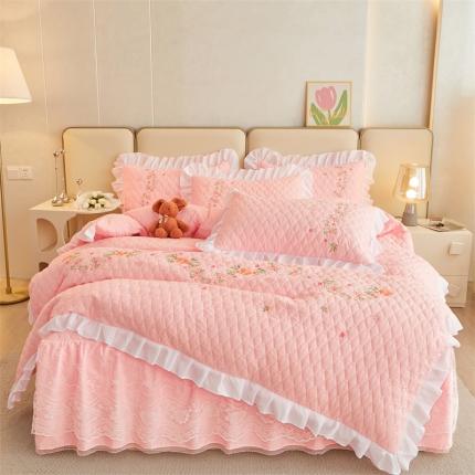 宜凡 2023新款A类云柔棉床笠式床裙四件套 天空之城-雅思玉