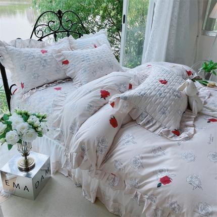 91家纺网 家纺一手货源 找家纺 （总）菊上 2023秋冬新款欧根纱系列床盖四件套