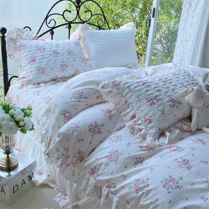 91家纺网 家纺一手货源 找家纺 （总）菊上 2023秋冬新款欧根纱系列床盖四件套