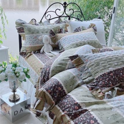 91家纺网 家纺一手货源 找家纺 （总）菊上 2023秋冬新款欧根纱系列床盖四件套