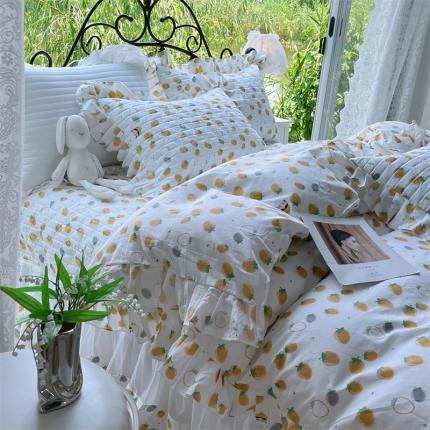 91家纺网 家纺一手货源 找家纺 （总）菊上 2023秋冬新款欧根纱系列床盖四件套