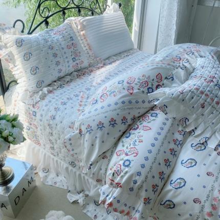 91家纺网 家纺一手货源 找家纺 （总）菊上 2023秋冬新款欧根纱系列床盖四件套