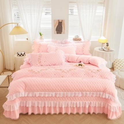 91家纺网 家纺一手货源 找家纺 宜凡 2023新款A类云柔棉床盖夹棉四件套 雅思玉