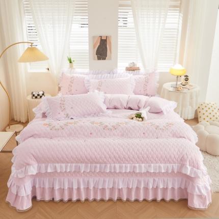 宜凡 2023新款A类云柔棉床盖夹棉四件套 优雅紫