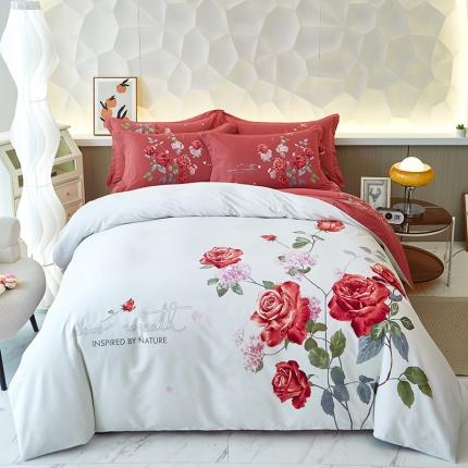 91家纺网 家纺一手货源 找家纺 雲归梦 2023年新款加厚全棉生态磨毛大版四件套 浪漫美景米