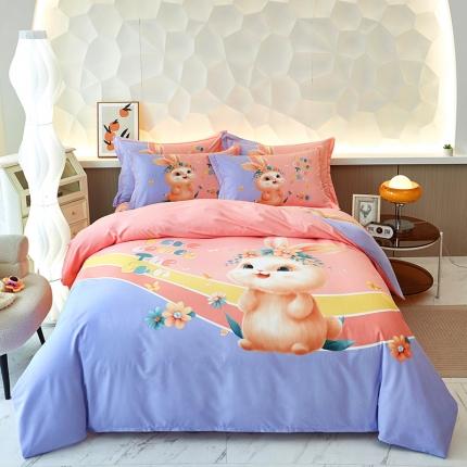 91家纺网 家纺一手货源 找家纺 雲归梦 2023年新款加厚全棉生态磨毛大版四件套 米菲