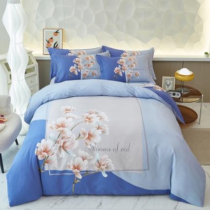 91家纺网 家纺一手货源 找家纺 雲归梦 2023年新款加厚全棉生态磨毛大版四件套 紫欣花语兰