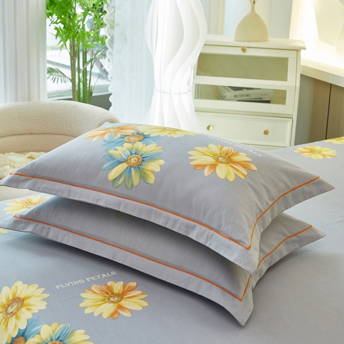 91家纺网 家纺一手货源 找家纺 雲归梦 2023年新款加厚全棉生态磨毛大版四件套 灿烂绿