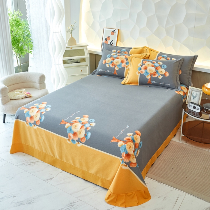 91家纺网 家纺一手货源 找家纺 雲归梦 2023年新款加厚全棉生态磨毛大版四件套 飞舞花絮