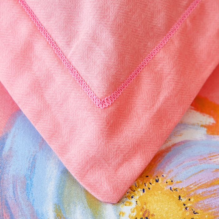 91家纺网 家纺一手货源 找家纺 雲归梦 2023年新款加厚全棉生态磨毛大版四件套 和颜悦色粉