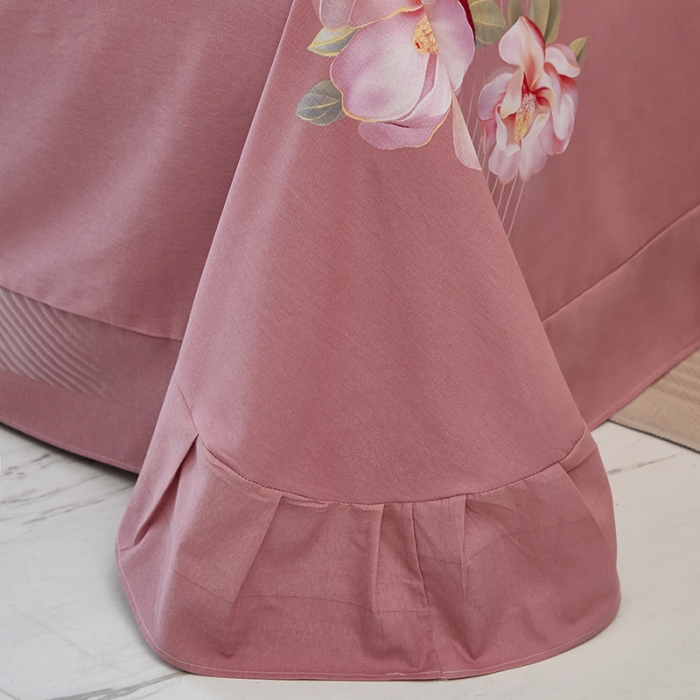 91家纺网 家纺一手货源 找家纺 雲归梦 2023年新款加厚全棉生态磨毛大版四件套 酒醉探戈粉