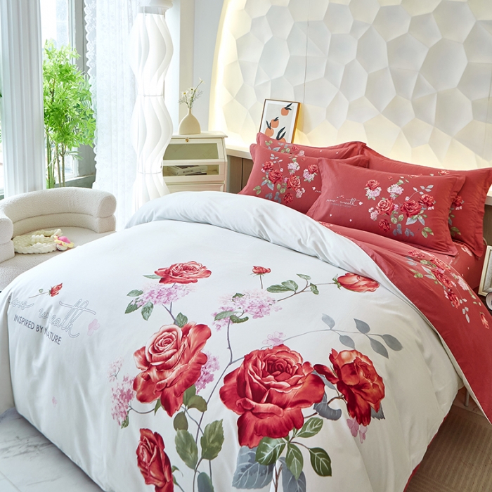 91家纺网 家纺一手货源 找家纺 雲归梦 2023年新款加厚全棉生态磨毛大版四件套 浪漫美景米