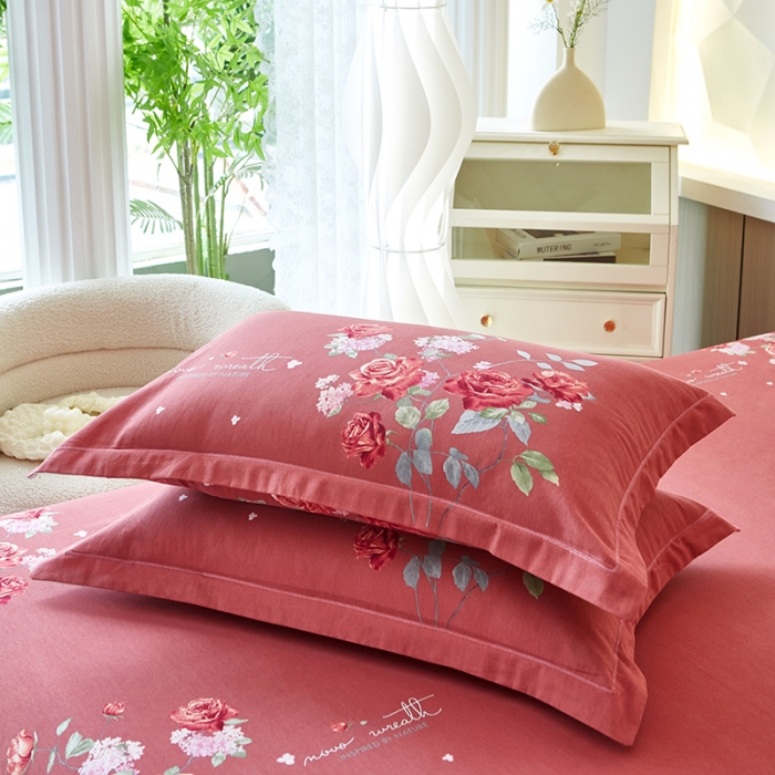 91家纺网 家纺一手货源 找家纺 雲归梦 2023年新款加厚全棉生态磨毛大版四件套 浪漫美景米