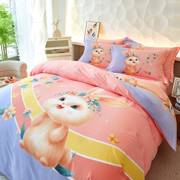 91家纺网 家纺一手货源 找家纺 雲归梦 2023年新款加厚全棉生态磨毛大版四件套 米菲