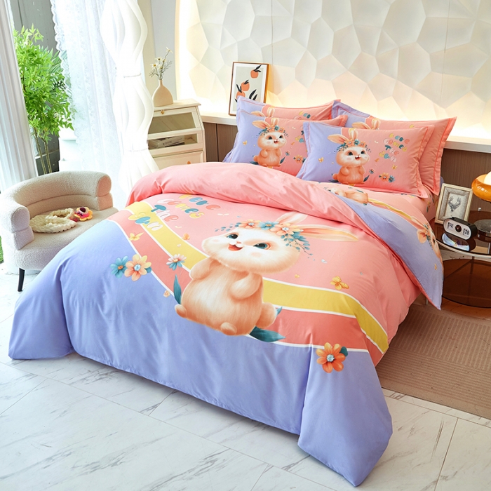 91家纺网 家纺一手货源 找家纺 雲归梦 2023年新款加厚全棉生态磨毛大版四件套 米菲