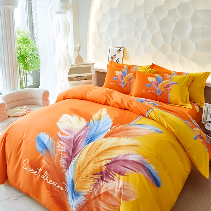 91家纺网 家纺一手货源 找家纺 雲归梦 2023年新款加厚全棉生态磨毛大版四件套 诺羽倾心