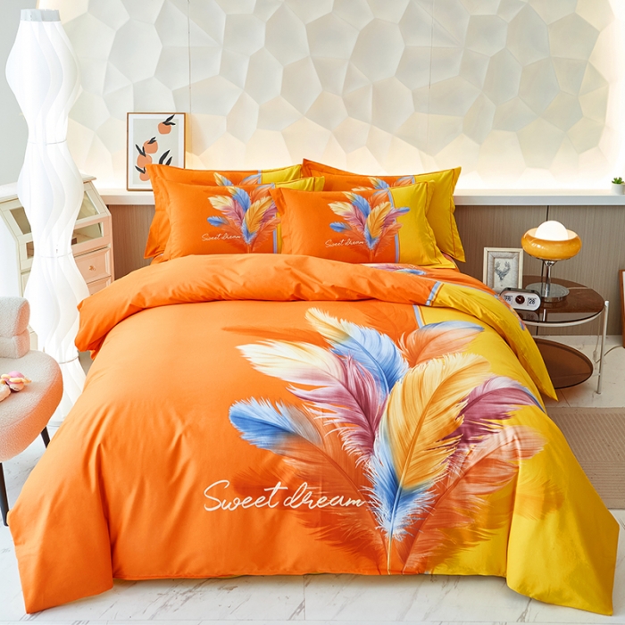 91家纺网 家纺一手货源 找家纺 雲归梦 2023年新款加厚全棉生态磨毛大版四件套 诺羽倾心