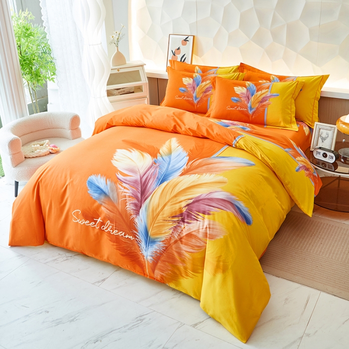 91家纺网 家纺一手货源 找家纺 雲归梦 2023年新款加厚全棉生态磨毛大版四件套 诺羽倾心