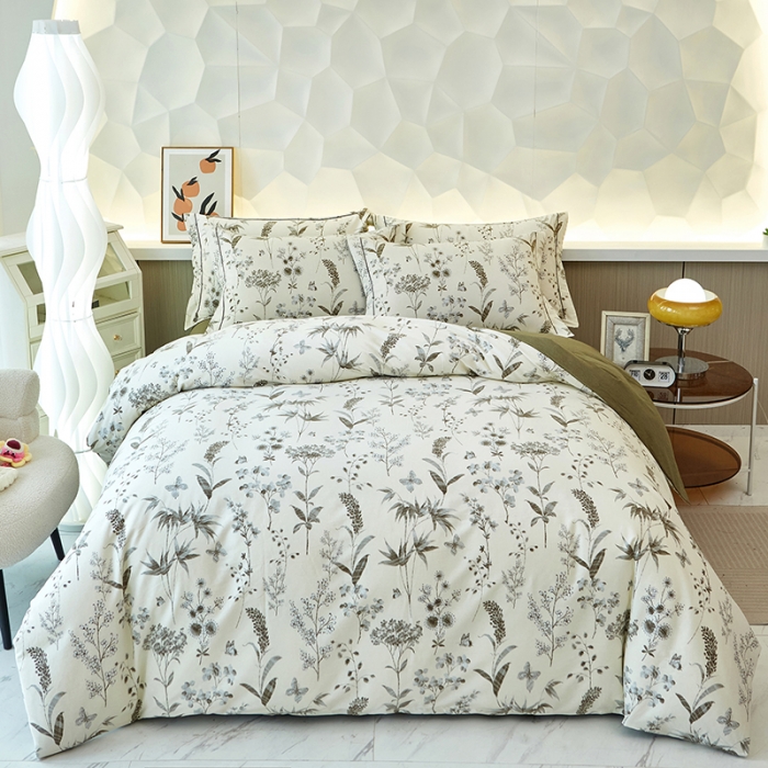 91家纺网 家纺一手货源 找家纺 雲归梦 2023年新款加厚全棉生态磨毛大版四件套 飘絮米