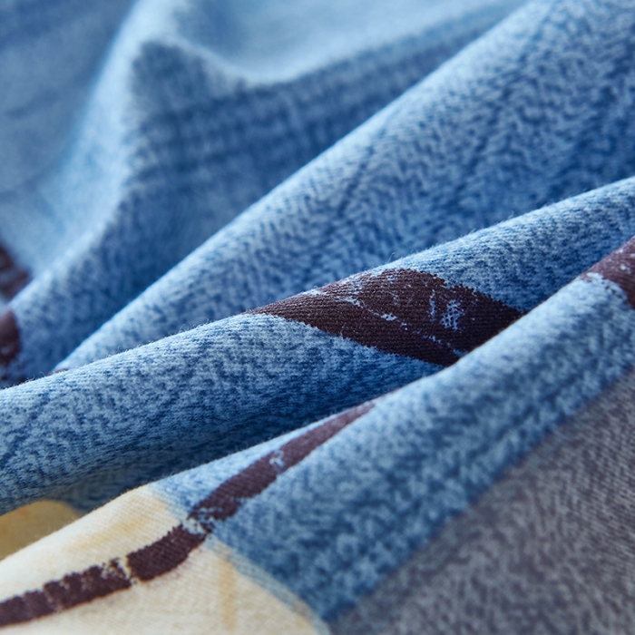 91家纺网 家纺一手货源 找家纺 雲归梦 2023年新款加厚全棉生态磨毛大版四件套 维意蓝