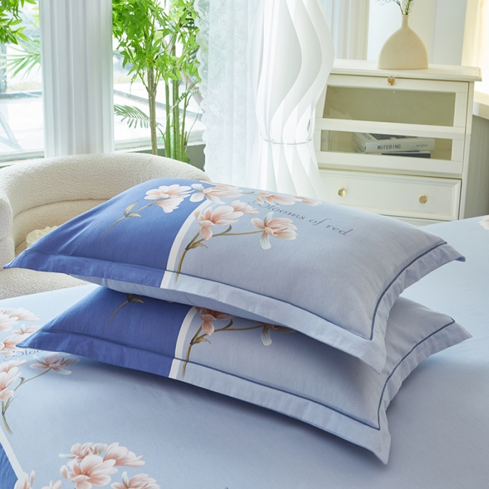 91家纺网 家纺一手货源 找家纺 雲归梦 2023年新款加厚全棉生态磨毛大版四件套 紫欣花语兰