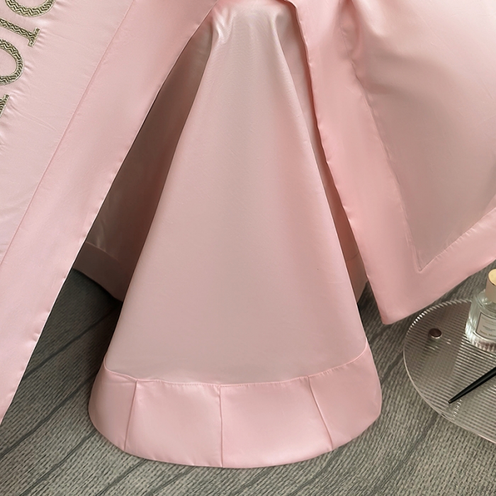 91家纺网 家纺一手货源 找家纺 秘密花园系列轻奢小香风纯棉刺绣长绒棉四件套 秘密花园-初夏粉