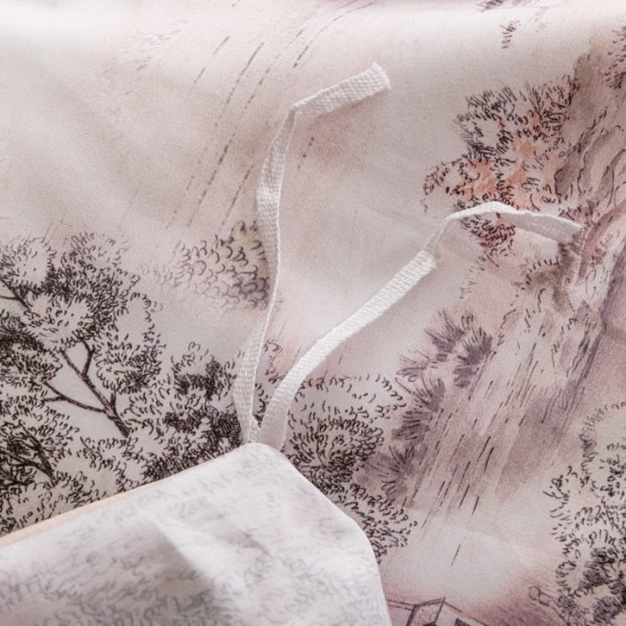 91家纺网 家纺一手货源 找家纺 氧家 2025新款100支全棉数码印花四件套 爱普森粉