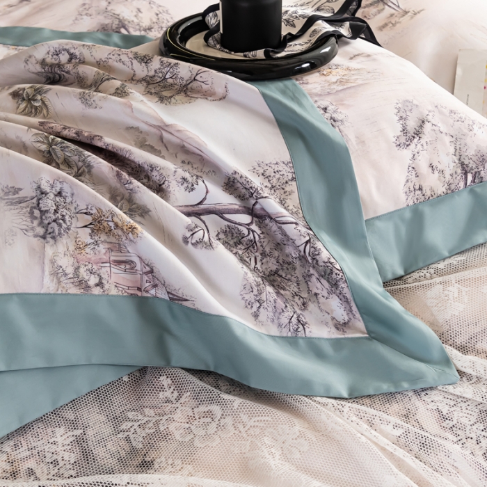 91家纺网 家纺一手货源 找家纺 氧家 2025新款100支全棉数码印花四件套 爱普森兰