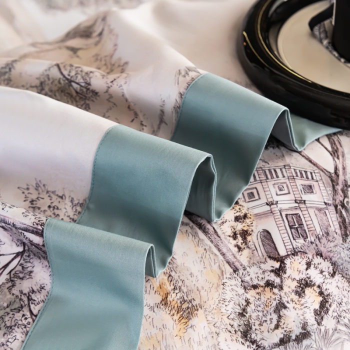 91家纺网 家纺一手货源 找家纺 氧家 2025新款100支全棉数码印花四件套 爱普森兰