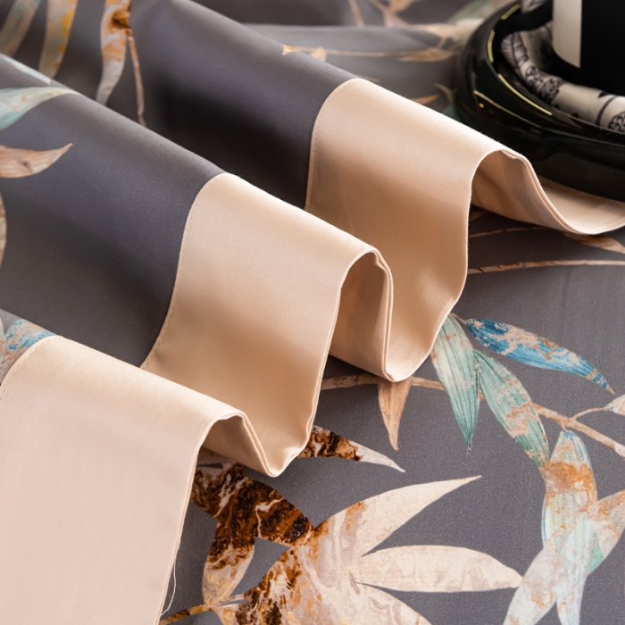 91家纺网 家纺一手货源 找家纺 氧家 2025新款100支全棉数码印花四件套 风雅颂灰