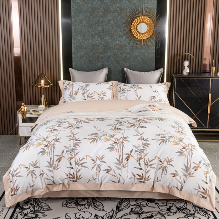 91家纺网 家纺一手货源 找家纺 氧家 2025新款100支全棉数码印花四件套 风雅颂米