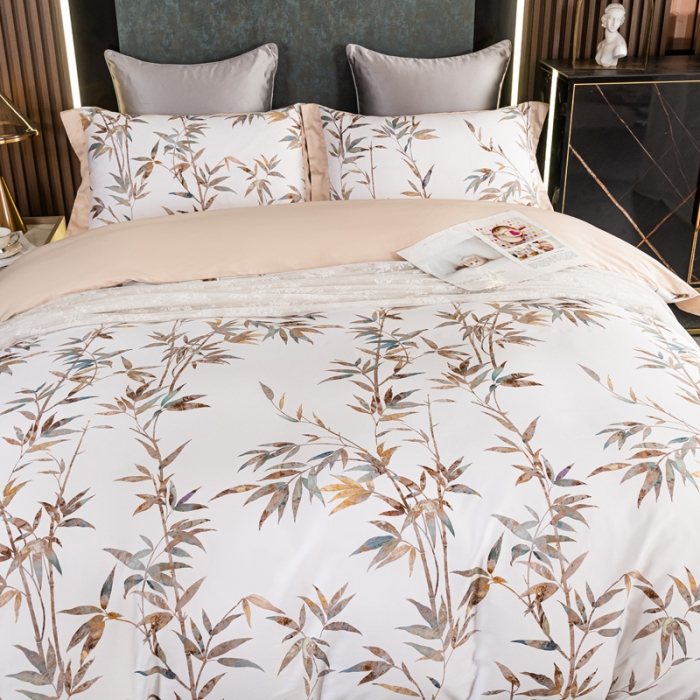 91家纺网 家纺一手货源 找家纺 氧家 2025新款100支全棉数码印花四件套 风雅颂米