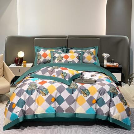 氧家 2025新款100支全棉数码印花四件套 格莫拉