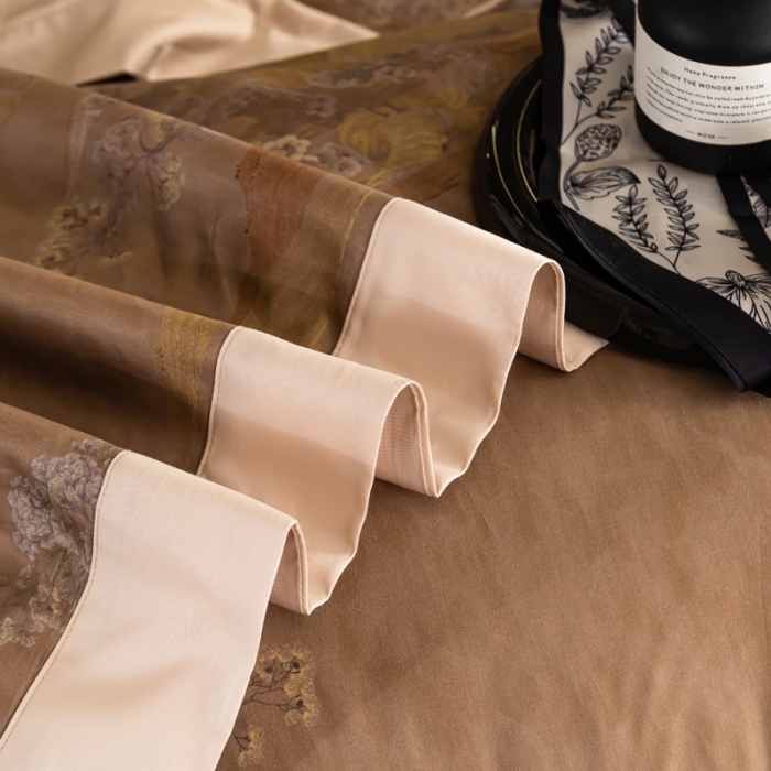 91家纺网 家纺一手货源 找家纺 氧家 2025新款100支全棉数码印花四件套 堪培拉都金