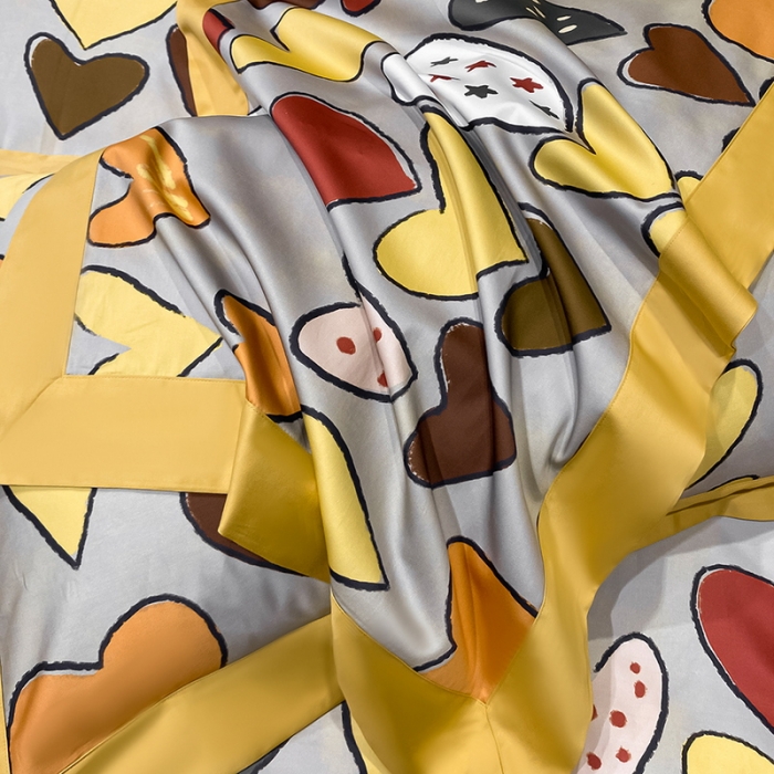 91家纺网 家纺一手货源 找家纺 氧家 2025新款100支全棉数码印花四件套 康桥-黄