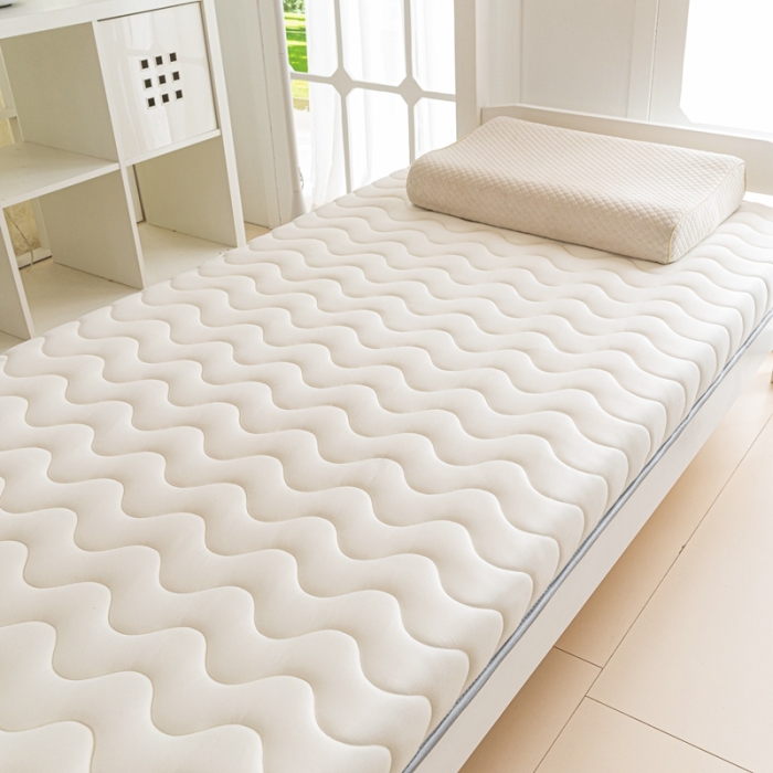 91家纺网 家纺一手货源 找家纺 元昊床垫 2025新款A类牛奶丝学生海绵乳胶床垫 波浪-元气白