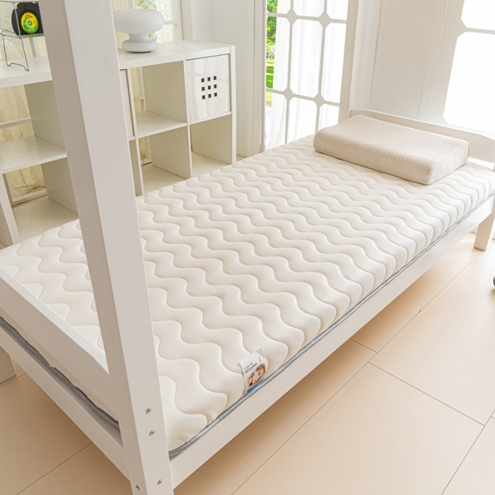 91家纺网 家纺一手货源 找家纺 元昊床垫 2025新款A类牛奶丝学生海绵乳胶床垫 波浪-元气白