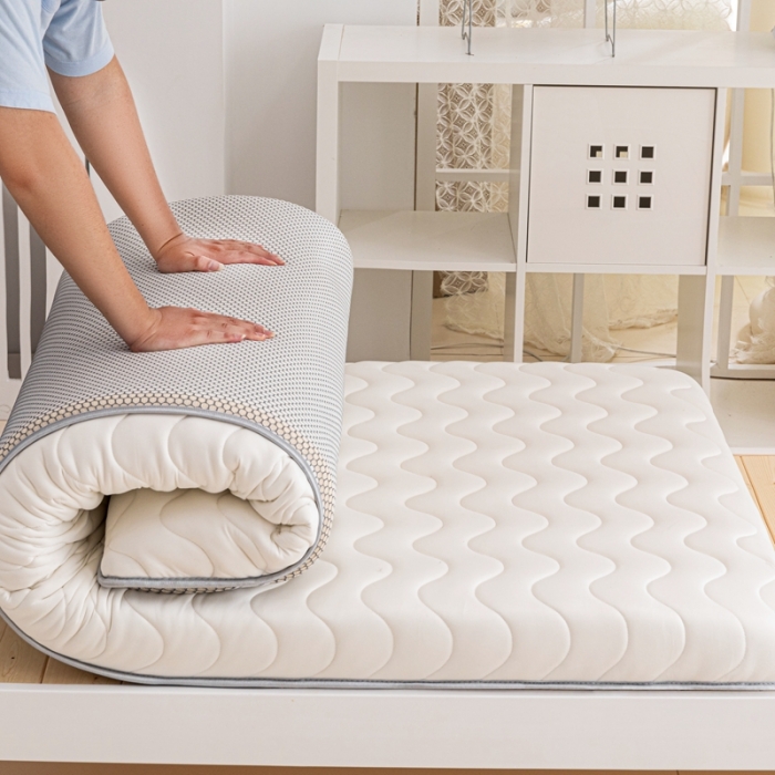 91家纺网 家纺一手货源 找家纺 元昊床垫 2025新款A类牛奶丝学生海绵乳胶床垫 波浪-元气白