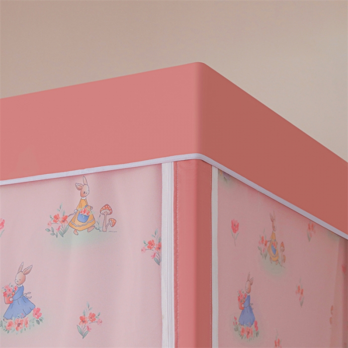 91家纺网 家纺一手货源 找家纺 世婕 2025新款超强涂层遮光学生床帘式蚊帐 兔仙子