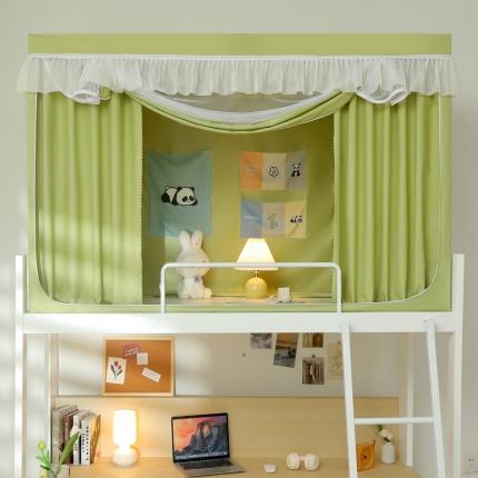 91家纺网 家纺一手货源 找家纺 夏彩 88575加强遮光涂层窗帘学生上下铺拉链蚊帐 88557-抹茶绿