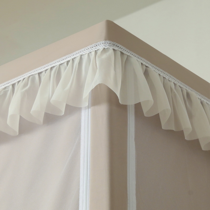 91家纺网 家纺一手货源 找家纺 夏彩 88575加强遮光涂层窗帘学生上下铺拉链蚊帐 88557-摩卡色