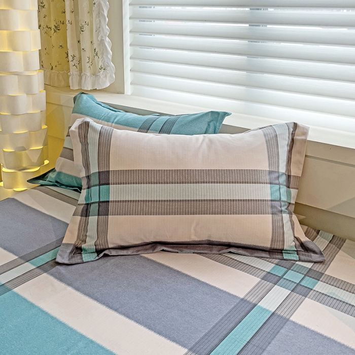 91家纺网 家纺一手货源 找家纺 品乐家纺 2023新款全棉喷气磨毛印花四件套 里斯本-绿