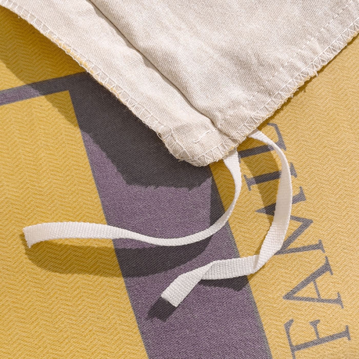 91家纺网 家纺一手货源 找家纺 品乐家纺 2023新款全棉喷气磨毛印花四件套 情意结-黄