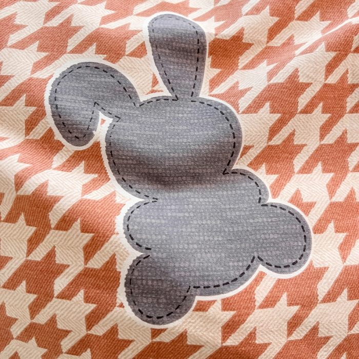 91家纺网 家纺一手货源 找家纺 品乐家纺 2023新款全棉喷气磨毛印花四件套 时尚风标-豆沙