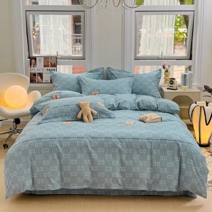 91家纺网 家纺一手货源 找家纺 品乐家纺 2023新款全棉喷气磨毛印花单被套 风尚之约-兰