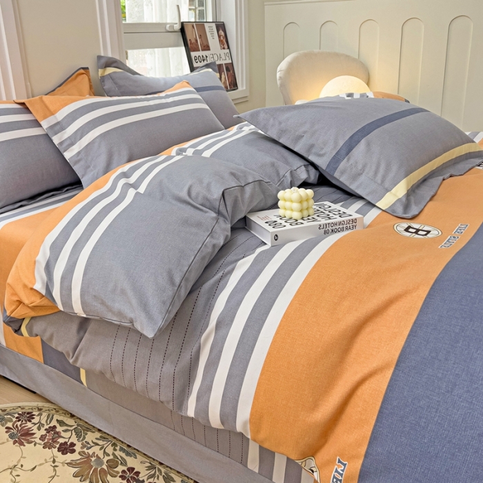 91家纺网 家纺一手货源 找家纺 品乐家纺 2023新款全棉喷气磨毛印花单被套 伯爵-灰