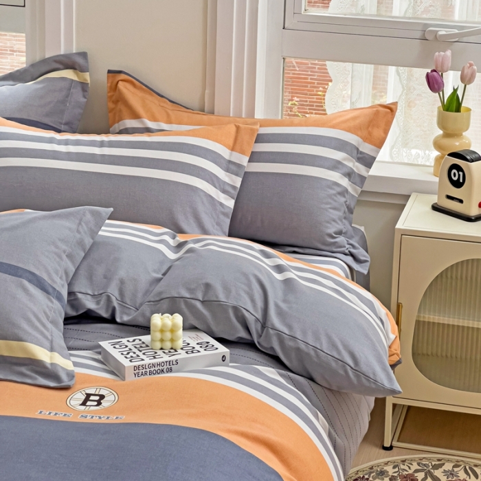 91家纺网 家纺一手货源 找家纺 品乐家纺 2023新款全棉喷气磨毛印花单被套 伯爵-灰