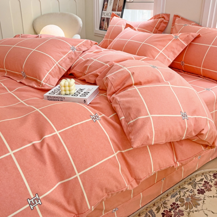 91家纺网 家纺一手货源 找家纺 品乐家纺 2023新款全棉喷气磨毛印花单被套 福布斯-桔