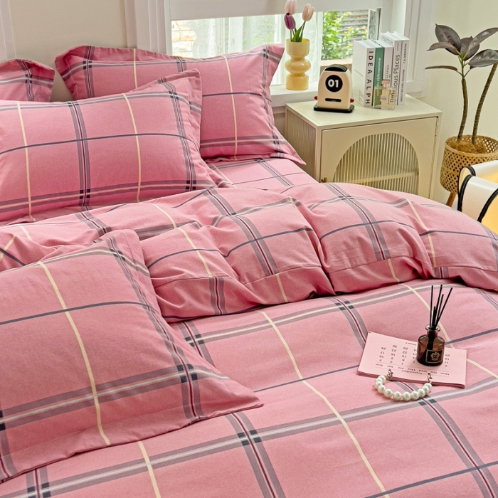 91家纺网 家纺一手货源 找家纺 品乐家纺 2023新款全棉喷气磨毛印花单被套 格鲁尼-粉